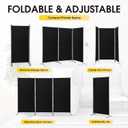 RANTILA 3 Panel Privacy Screen, 6 Ft Tall Folding Privacy Screen Room Dividers, Freestanding Room Partition Wall Dividers, 102''W x 20''D x 71''H, Black