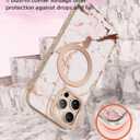 6 x MATEPROX Magnetic Marble Compatible with iPhone 16 Pro Case 6.3'' [2024],Stylish 3D Pattern Protective Phone Cases [Compatible with MagSafe] with Screen Protector Lanyard-Frosted Pink