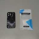 NITITOP Compatible with iPhone 16 Pro Max Case Cute Aesthetic Butterfly Pattern for Women Girls Soft TPU Shockproof Stylish Full Camera Protective Phone Cover - Black White