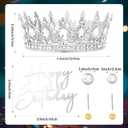 8 Pcs Silver Queen Crown Cake Topper, Happy Birthday Cake Toppers Foam Balls Rhinestone Crystal Tiara Wedding Decoration for Princess Party Photo Props for Women Princess