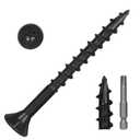 200 PCS #8 x 1-1/2" Black Exterior Wood Screws, T25 Star Torx Drive Deck Screws, Rust Resistant Epoxy Coated, Flat Head Self Tapping Outdoor Timber Screws, Star Drive Bit Included