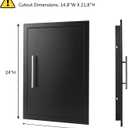 JIE JIN Outdoor Kitchen Doors 17" W X 24" H Single Doors 1.2mm Thickness Stainless Steel BBQ Access Door BBQ Island Doors Outdoor Kitchen Accessories Door for Outdoor Kitchen BBQ Island (Black)