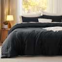 Bedsure California King Comforter Set, Black Soft Prewashed Bedding for All Seasons, 3 Pieces GentleSoft Bed Set, 1 Lightweight Comforter (104"x96") and 2 Pillowcases (20"x36")