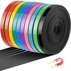 10 Rolls Whiteboard Magnetic Strips Roll Thin Strips 0.39 in x 16.4 ft Dry Erase White Board Magnetic Tape Graphic Decorative Tape Thin Magnet Board Dividers for Office Art Accessories