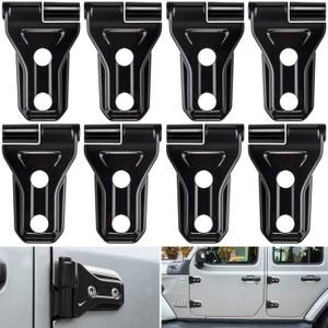 Door Hinge Cover Trim Exterior Accessories Decoration for 2018-2024 Jeep Wrangler JL JLU Sport Sahara Freedom Rubicon Unlimited Gladiator JT 2-Door & 4-Door (Black 8PCS)
