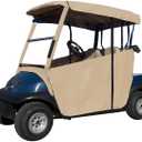 Golf Cart Cover  3-Sided Over-The-Top Cart Cover for EZGO TXT  Drivable Golf Cart Cover Enclosure  Sunbrella Canvas - Cart Cover for Golfers  Fits Golf Bags, Utility Box