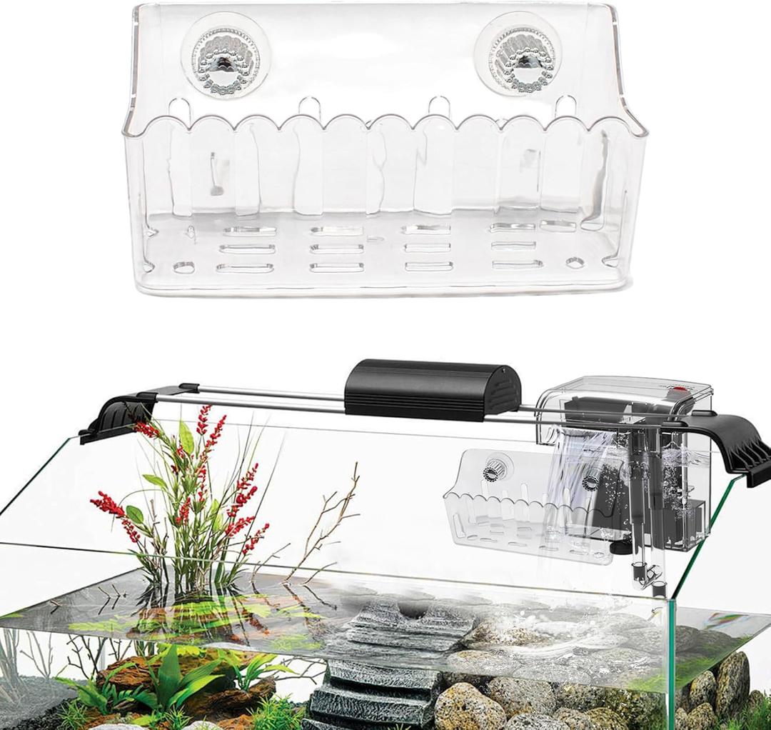 Aquarium Filter Baffle with Suction Cup, Square Clear Plastic Fish Tank Water Flow Controller for Betta Fish and Shrimp Tanks, Slow Flow Design Aquarium Accessory