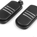 Adjustable Highway Pegs 1.25" 32mm Engine Guard Footpegs - Black Motorcycle Foot Rests with Anti-Slip Rubber Streamliner Style Compatible with Harley Touring Road King Street Glide Sportster Softail