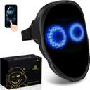 MEGOO Led Mask with Bluetooth Programmable App,Shining Led Light Up Face Mask for Adult Kid Halloween Masquerade Party