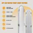 4FT LED Vapor Tight Light Fixture, 30/35/40/50/60Wattage & 5CCT Selectable, 120-277V, 120LM/W, IP65 Waterproof Outdoor Shop Light for Garage, Car Wash, Basement, Warehouses, 1 Pack