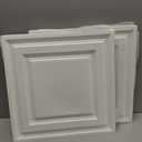 2ft x 2ft White Icon Relief PVC Ceiling Tiles，Drop Ceiling Tiles 24 x 24in - Waterproof，Washable and Fire-Rated - Reusable-High-Grade PVC to Prevent Breakage Cover 48 Sq. Ft, Pack of 12 Tiles