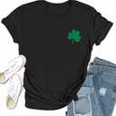 Qskall St Patricks Day Shirt Women Saint Patricks Day Shirts Irish Shamrock Tee Top XL