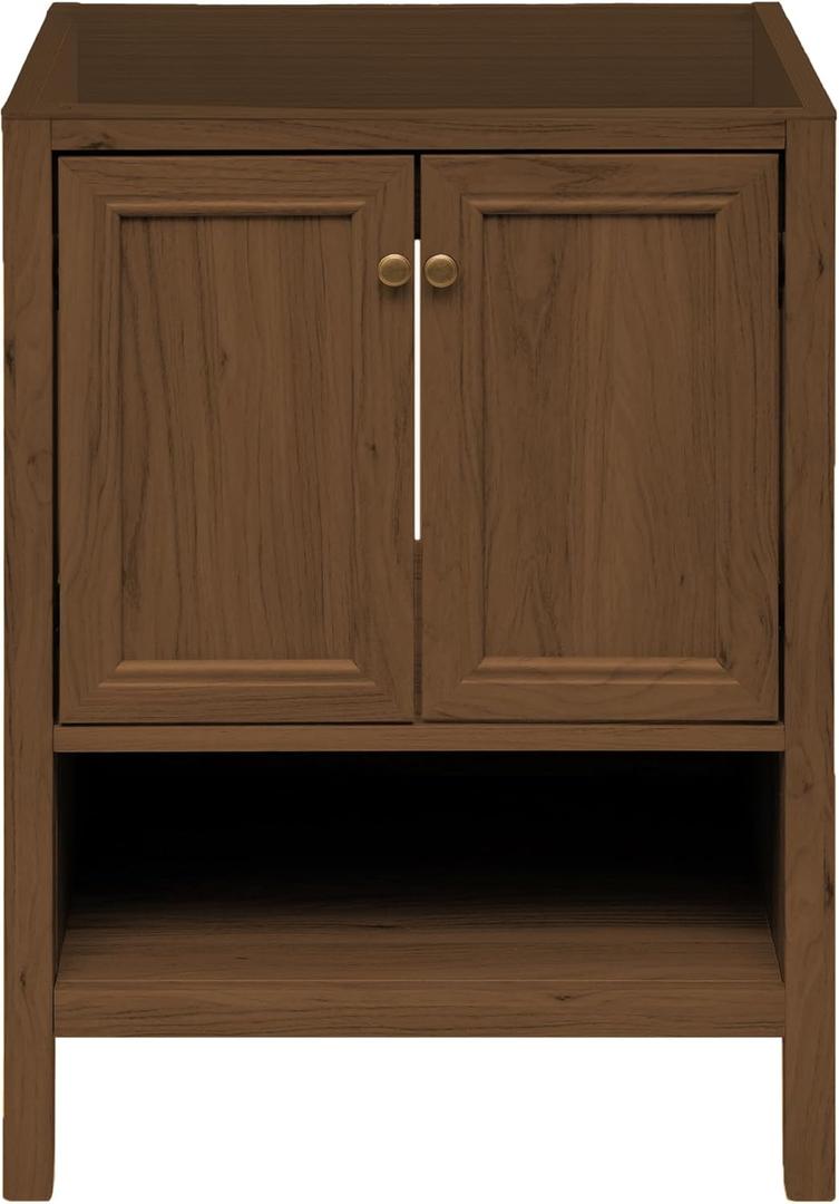 Swiss Madison Chteau 24" Freestanding Bathroom Vanity Cabinet Without Top in Brown Oak