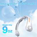 Portable Neck Fan Rechargeable, 5 Speeds, Lightweight, Long Lasting, Battery Operated All-Around Cooling Quiet Personal Fans for Travel Camping Cooling Essentials, Birthday Gifts for Women Men Mom Dad