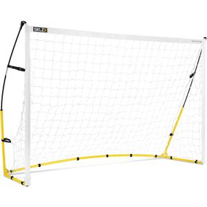SKLZ Quickster Soccer Goal - Portable Goal for Backyard & Field - Durable Tension-Tite Frame & Heavy Gauge 2-Ply Net - Adjustable Click-Lock Poles, Metal Stakes - Carrying Case with Handle 8x5ft