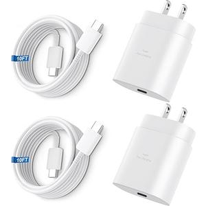 Super Fast Samsung Charger 25W USB C Android Phone Charger Block,1Pack 10FT Long Samsung Charger Fast Charging Cord Type C Wall Chargers for SamsungGalaxy S26 Ultra/S26+/S25 Ultra/S24+/S23/S22/S21/S20