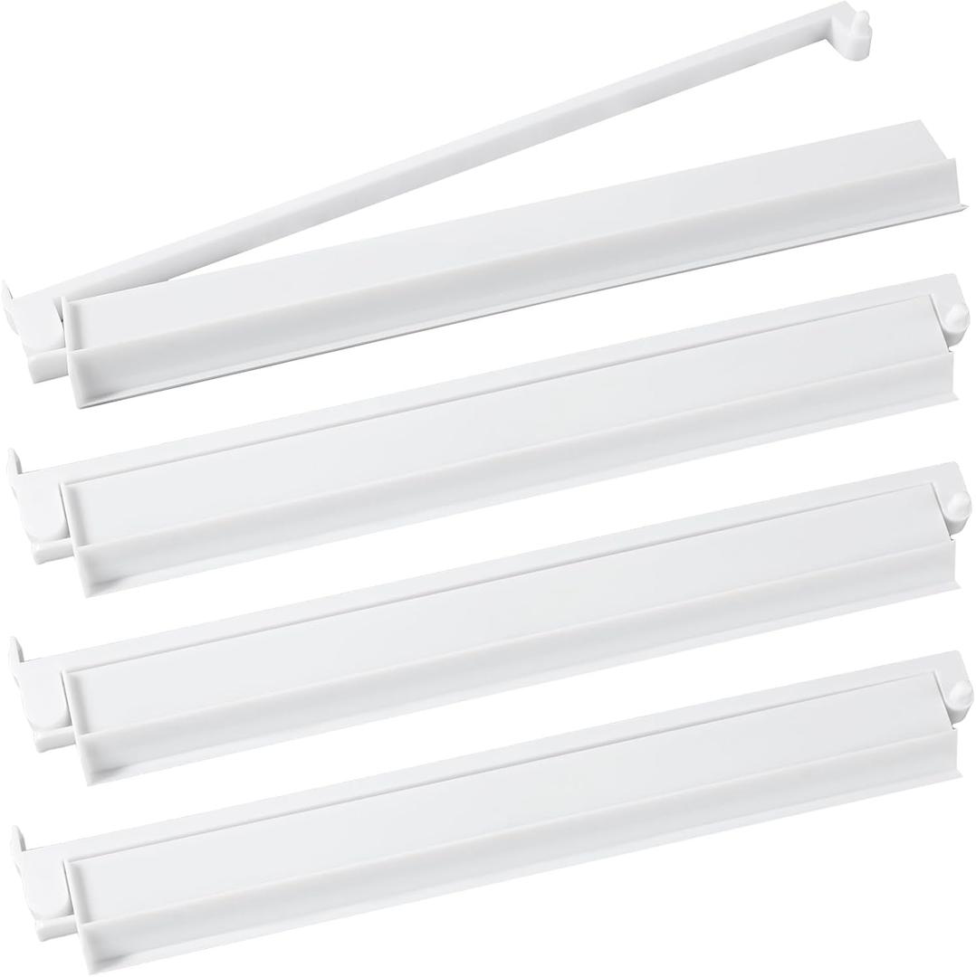 4Pcs Mahjong All-in-One Racks with Pushers, Acrylic American Majiang Tile Holder, Modern Mah Jong Game Rack with Built-in Pushers, Easy Portable American Mahjong Accessories and Gifts(White)