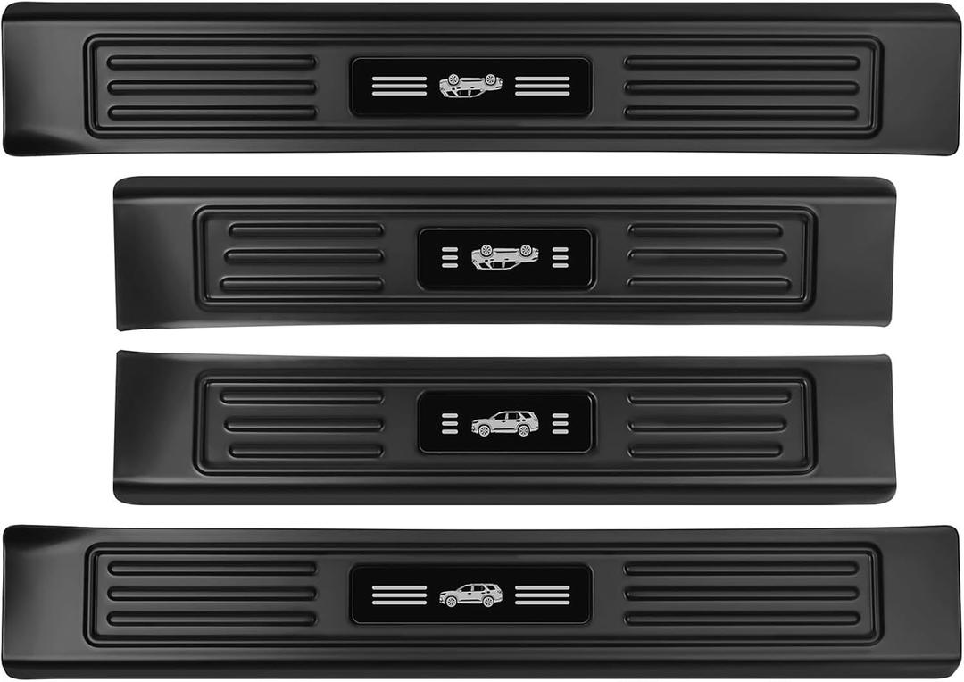 4PCS ABS Door Sill Protector for Honda Pilot 2023 2024 2025 2026 Matte Black Door Sill Guards Front and Rear Car Door Entry Guard Edge Step Dust Shield Cover Pedal Kick Protection Accessories