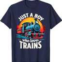 Kids Just A Boy Who Loves Trains Lover Toddler T-Shirt, Size 3T
