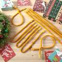 Zhengmy 16 Pcs 25 Inches Christmas Velvet Garland Ties Christmas Decorative Twist Ties for Banister Reusable and Flexible Twist for Xmas Home Decorations Holiday Craft Wrapping(Gold)