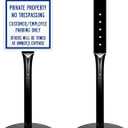 Parking Sign Post 49" Heavy Duty Cast Iron Parking Signs Stand, Movable Sign Stand for Hanging Signs, Black (20lbs, 2Packs)