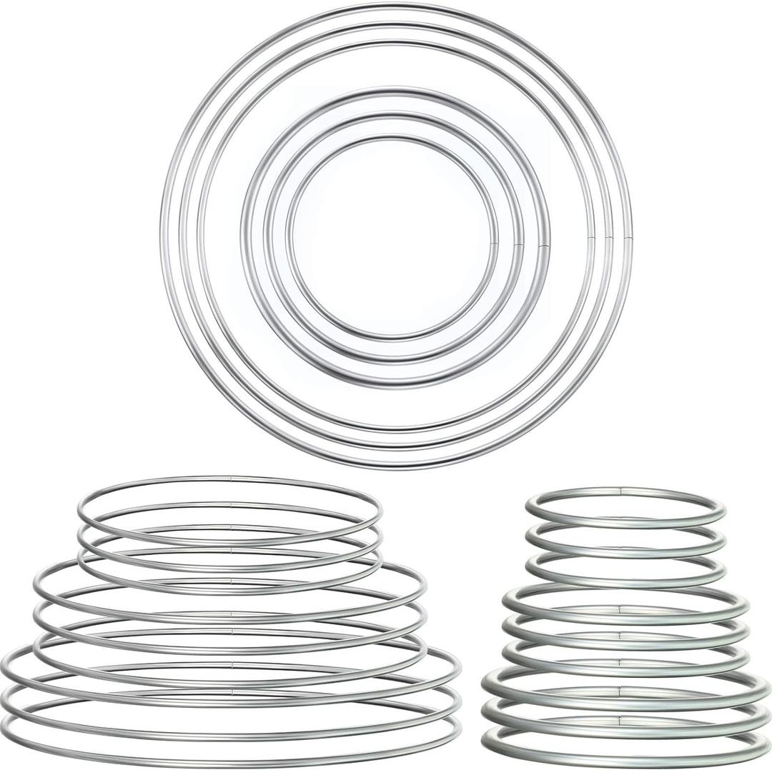 Hotop Metal Rings Hoops Metal Dream Catcher Macrame Steel Craft Rings Floral Hoop for Wreaths Macrame Projects(24 Pcs,Circle)