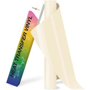 3 x HTVRONT HTV Heat Transfer Vinyl Roll - 12" x 8ft Cream HTV Vinyl for T Shirts, Cream Iron on Vinyl for All Cutting Machines - Easy to Cut & Weed for Craft Design