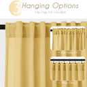 Gold Curtains for Living Room Back Tab Modern Farmhouse Semi Sheer Curtains 102 inches Long 2 Panels Set Muted Neutral Window Curtain for Dining Room Bedroom 52x102