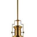 JONATHAN Y 13" Brass Gold/White Modern Industrial Iron LED Dome Pendant Light, Adjustable Hanging Fixture for Kitchen Island or Entryway, White Metal Shade, LED Bulb Included (JYL9536D)