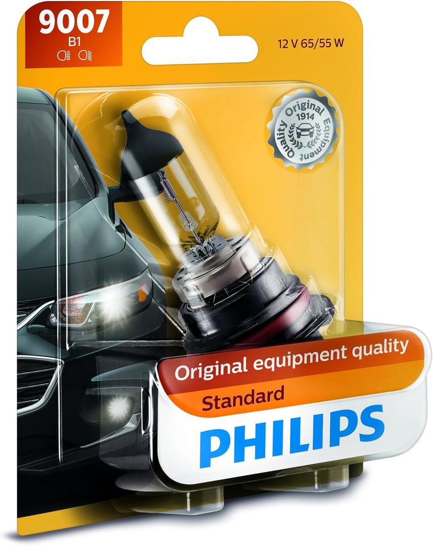 Philips 9007B1 Standard Halogen Replacement Headlight Bulb, 1 Pack