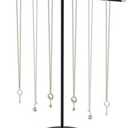 Pangkeep T-Bar Necklace Holder, Jewelry Chains Display Stand for Selling, Velvet Necklace Organizer Stand for Show, Jewelry Tower Tree (Black)