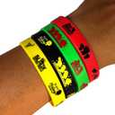 Black History Month Rubber Bracelets Party Favors Pan African American Party Silicone Band Bracelet Party Supplies Rubber Bracelets Bulk Goodie Bag Gifts for Black History Month Party 24 Counts