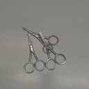 Mudder 3 Pieces Nose Hair Scissors Rounded Tip Scissors Facial Hair Trimming Stainless Steel Blunt Tip Trimmer for Eyebrows, Nose, Moustache, Beard, Grooming (Silver)