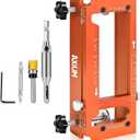 AXIUM Door Hinge Jig, Aluminum Alloy Door Hinge Router Jig Template,Adjustable Door Jamb Hinges Jigs, Fit Door Hinges Mortise from 2.5" to 5" Length and Thicknesses, 1/4" Radius, 5/8" Radius