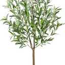 Warmplants Artificial Olive Tree, 5ft Tall Fake Olive Leaves Plant with Basket, Indoor Outdoor Faux Olive Topiary Silk Tree for Home Livingroom Office House Dcor