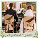 Jecery 50 Pcs Burlap Chair Bows Sashes Ribbon Pack Wedding Natural Chair Sashes 108 x 6 Inch Rustic Jute Bow Ribbon Ties for Home Anniversary Banquet Wedding DIY Party Event Decoration