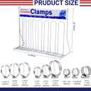 Assortment Hose Clamp Display Automotive Assortment with 1 PC Empty Display Rack 200pcs 304 Stainless Steel Multiple Size Worm Gear Hose Clamp for Fuel Line Plumbing Mechanical Application