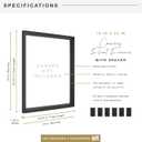 MCS Canvas Float Frames 18x24 Frame, Black Frame for Finished Canvases, Vertical & Horizontal Wall Hanging Large with Adhesive for Canvas Paintings (1-Pack)