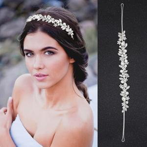 Oriamour Crystal Wedding Headbands Handmade Bridal Headpieces For Bride Flower Girl Wedding Hair Accessories For Bridesmaids Prom Party (Silver)
