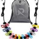 Portable Travel Clothesline with 12 Colorful Clips & Bag, Elastic RV & Camping Clothes Line for Indoor Laundry Drying Line & Outdoor Camping Accessories (Elastic)