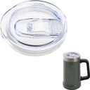 Replacement Lid Compatible with Stanley 24oz Classic Beer Stein, Clear Replacement Spill Proof Cup Lids with Sealing Silicone Ring, BPA-Free, Dishwasher Safe for Drinking Cup Cover
