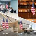 Indoor Flag Pole Kit with Weighted & Thickened Base 6-8FT,Stainless Steel Commercial Indoor Flagpole for Office School City Hall,Heavy Duty Indoor Telescoping Flag Pole,Silver 1 Pack