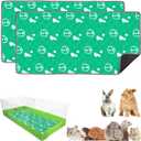 2 Pack Guinea Pig Bedding - Washable Guinea Pig Liner for Midwest Cage, Waterproof Reusable & Anti Slip Pee Pads Super Absorbent Mats for Small Animals Rabbit Hamster Rat (Green, 48 x 24 Inch)