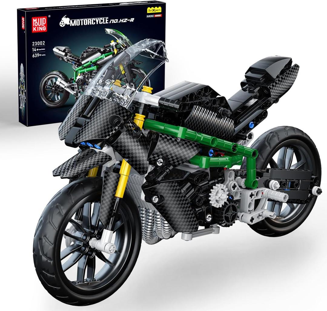 Mould King Motorcycle Kit Building Sets, 23002 Bike Model Kit Building Kit, Moto Building Toys for Creative Play and Display, Model Motorcycle Kits for Adults and Kids 14+ (636PCS)