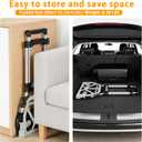 Folding Hand Truck, 350 LBS Capacity Heavy Duty Aluminum Dolly Cart with 6.7inch Large Wheels, Portable Collapsible Luggage Trolley for Moving, Travel, Shopping, Airport, and Office Use