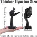 6.5" H Black Art Thinker Figurines 2 PCS, Abstract Small Statues Home Accent Decor for Shelf, Office Desk, Living Room, Knick Knacks Decorations for Shelves (2 PCS Black)
