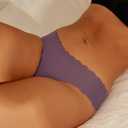Women's Seamless Hipster No Show Invisible Ice Silk Stretch Underwears Pack Bikini Underwear Panty (M)
