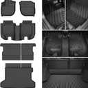 Floor Mats & Cargo Liner & Backrest Mat Compatible with Honda HRV AWD 2016-2022: All Weather Floor Mat HRV HR-V TPE Accessories Trunk Mat Back Seat Cover Protector Full Set