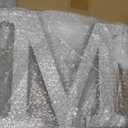 Qunclay Silver Crystal Diamond Bling Letters Crushed Diamond Decorations Glitter Letters with Screws and Hooks Rhinestone Gifts for Wedding Birthday Wall Bedroom Bathroom Decor(Letter M,12l" X 12"w)