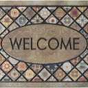 Durable Welcome Door Mats 24x36 Large Front Door Mat Heavy Duty Outdoor Mat for Home Entrance Non-Slip Rubber Outside Door Mat Entryway Floor MatsFlower
